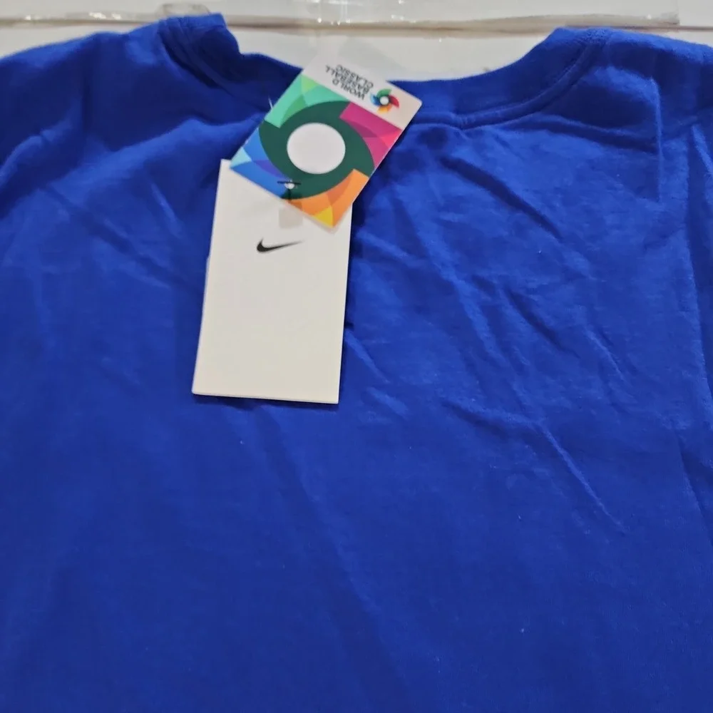 Nike World Baseball Classic Brasil T-Shirt Mens Small Blue WBC Graphic Tee NEW‎